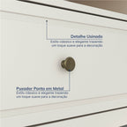 Conjunto Sala de Estar 2 Peças com Rack e Estante Ananda CabeCasa MadeiraOriginals Branco Off White/Mel
