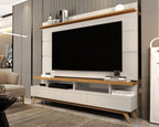 Rack com Painel Sala de Estar Vivare para TV até 72 Polegadas 180cm 3 Gavetas Giga Moveis Off White/Nature