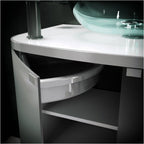 Gabinete para Banheiro Suspenso Cris Metal Standard 62,5cm Cuba de Vidro Branco