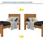 Cama Solteiro Detalhe Ripado Athenas Móveis Lopas Amêndoa Clean