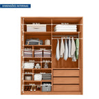 Guarda-Roupa 4 Portas Reflecta 3 Gavetas 100% MDF Freijó New Reflex Caemmun