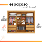 Guarda-Roupa Casal 2 Portas de Correr com Espelho 4 Gavetas Flex 100% MDF Europa Áustria