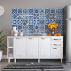 Balcão de Cozinha para Pia em Aço 4 Portas 2 Gavetas com Nichos 180cm Star New Telasul Branco