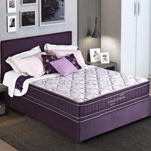 Colchão Casal Molas Ensacadas Kappesberg Roxo 138x188x32cm