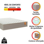 Colchão Casal Molas Qatar CELUPLAS Bege Branco 138x188x22cm