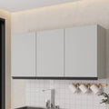Armário Aéreo 3 Portas 120cm Nara CabeCasa MadeiraOriginals Cinza