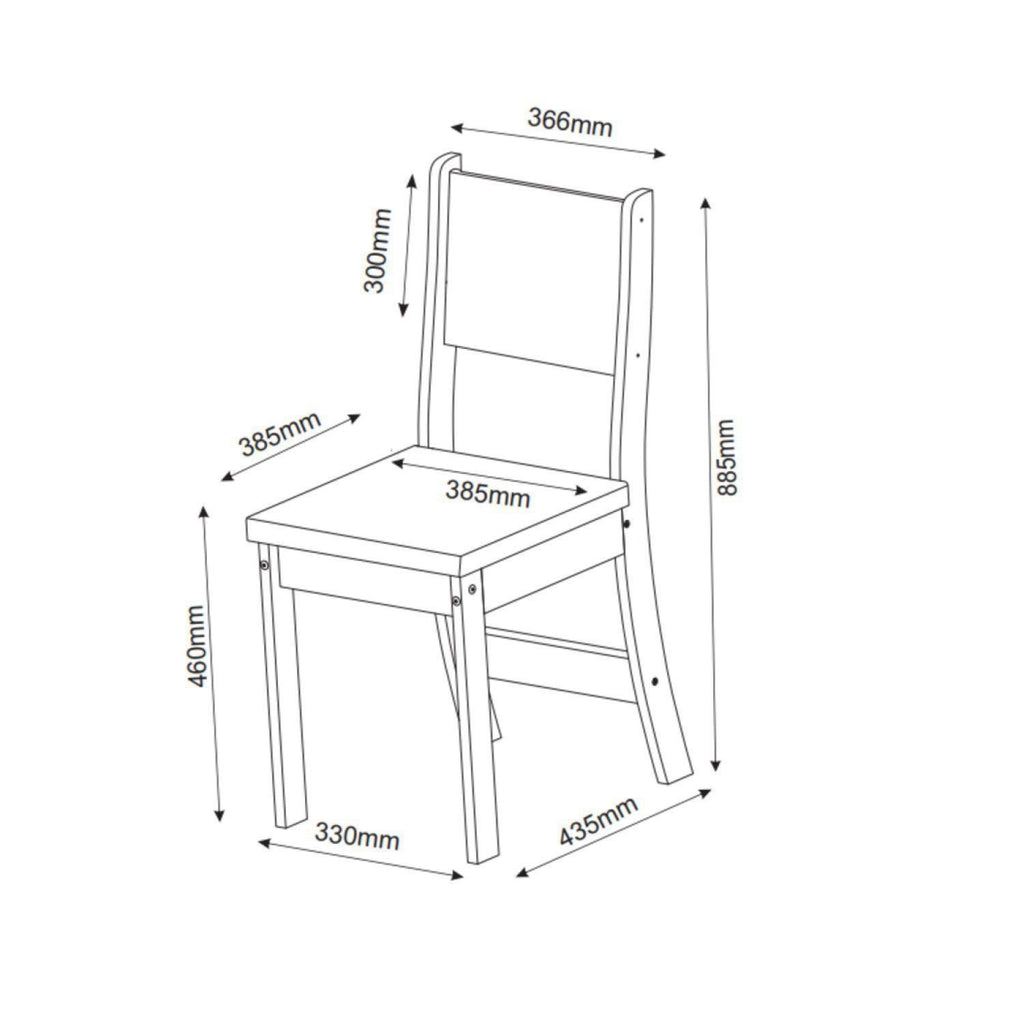 Conjunto Sala de Jantar Mesa Chilli 90cm Tampo Redondo com 4 Cadeiras Sol Viero
