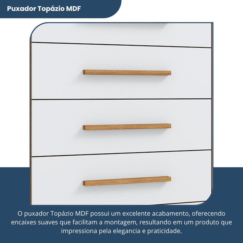 Cômoda para Quarto 10 Gavetas e 1 Porta Imperial Batrol Móveis Marrom/Freijó/Off White