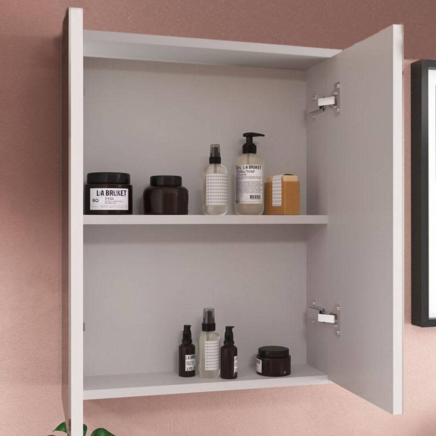 Armário Espelheira para Banheiro Cewal MM871648418 50cm 2 Portas Branco