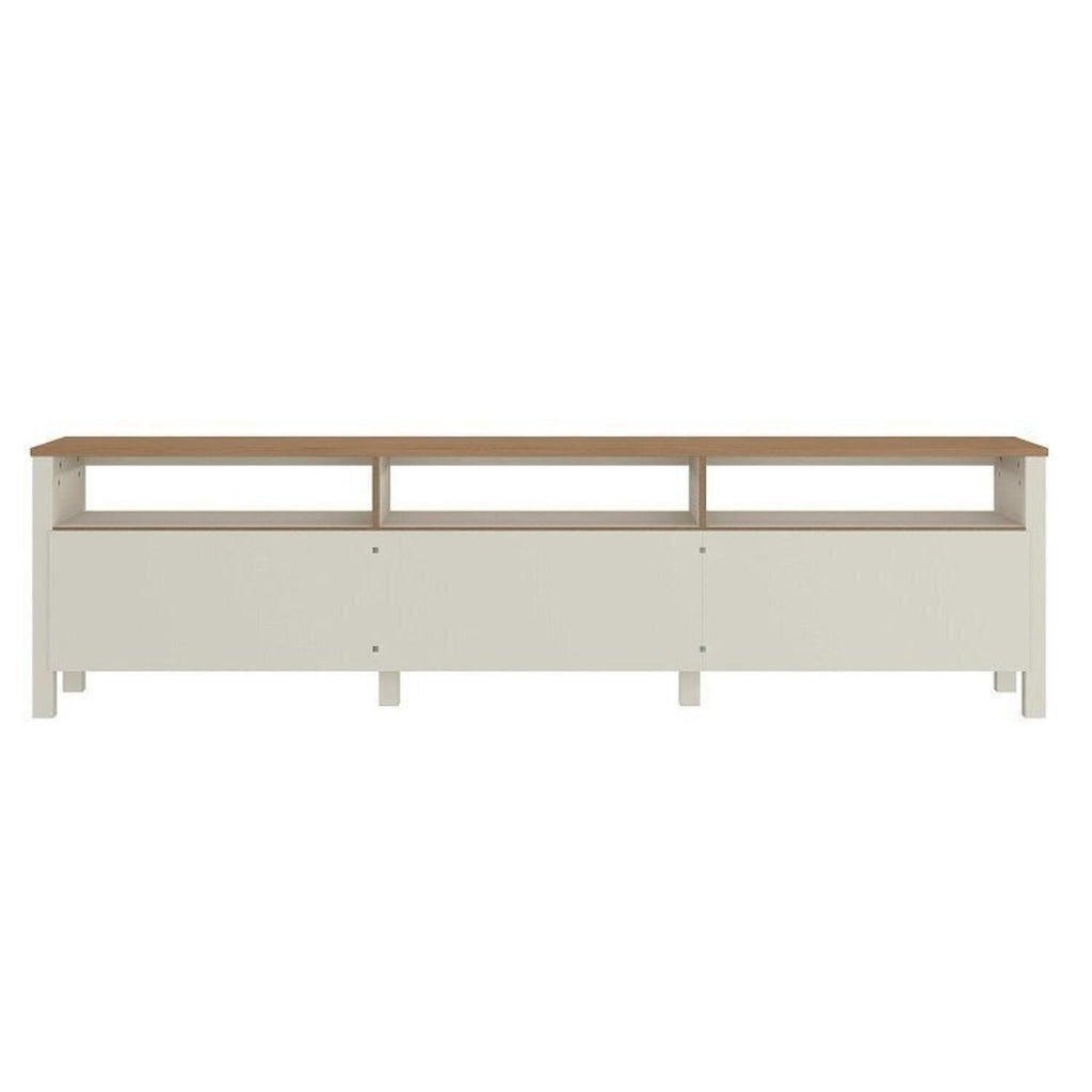 Conjunto Sala de Estar 2 Peças Rack 210cm e Estante Ananda CabeCasa MadeiraOriginals Off White/Mel