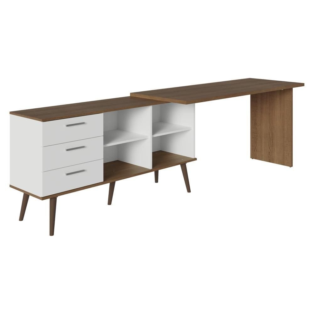 Escrivaninha em L Mesa Gamer 3 Gavetas Lisboa Madesa