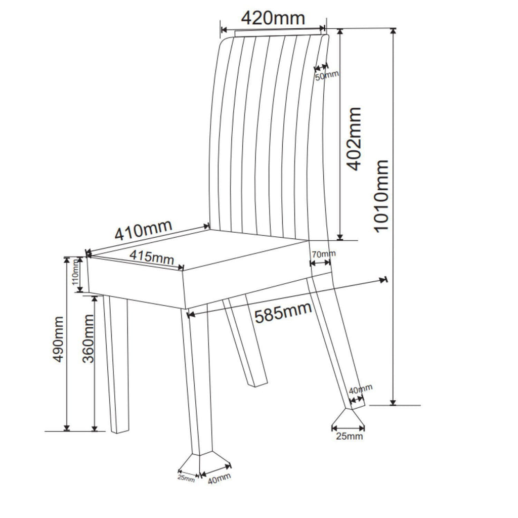 Conjunto Sala de Jantar Mesa Retangular Manuela 160x80 com 6 Cadeiras Yescasa