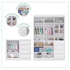 Quarto Infantil Completo Guarda-Roupa 3 Portas 4 Gavetas e Cômoda 4 Portas Eloá Branco Phoenix Baby