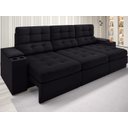 Sofá com Porta Copos e Carregador USB Eureka Velosuede Assento Retrátil e Reclinável NETSOFAS
