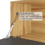 Balcão de Cozinha 2 Portas Basculantes 3 Gavetas com Tampo 120cm Vicenza Espresso Móveis Cinza/Amêndoa/Chumbo