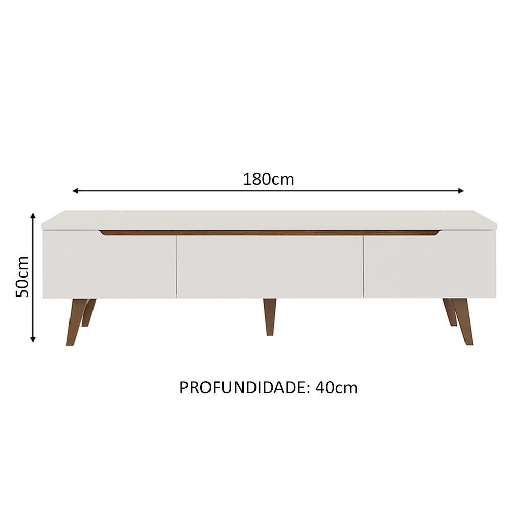 Rack para TV até 75 Polegadas Madesa Brest 2 Portas 1 Gaveta Branco