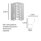 Guarda-Roupa de Canto Oblíquo Altezza Trend 3 Portas MDF Belmax Freijó