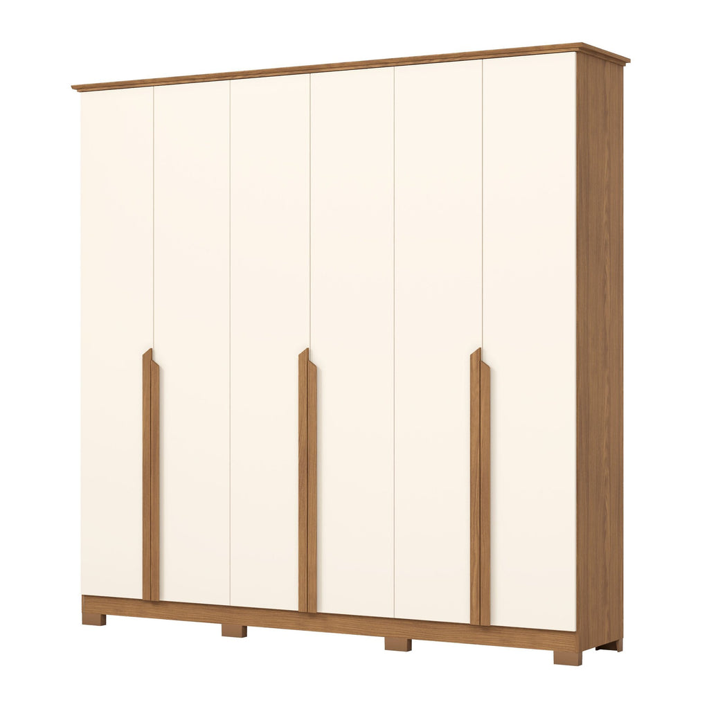 Guarda-Roupa Casal 6 Portas 6 Gavetas Andréas Henn Off White/Nature
