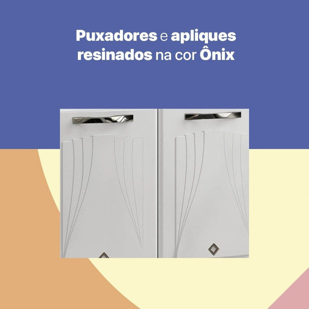 Balcão de Cozinha em Aço 3 Portas 4 Gavetas 160cm sem Tampo Star New Telasul Branco