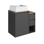 Conjunto para Banheiro Modulado 120cm 3 Peças Gabinete Suspenso com Cuba Bahamas Art in Móveis Grafite