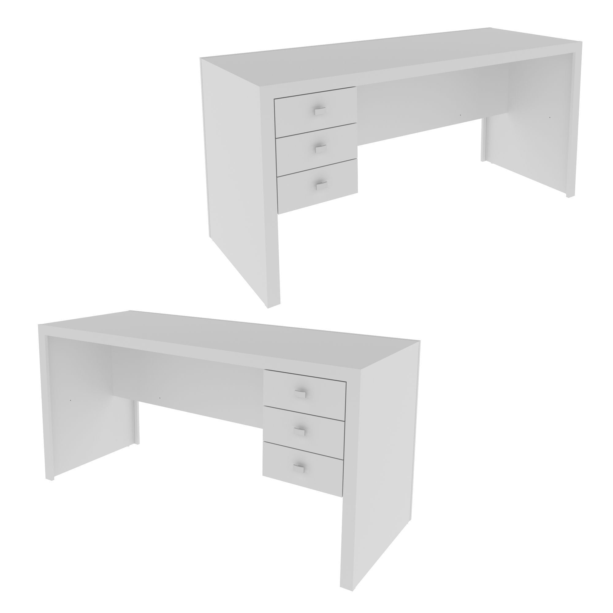 Escrivaninha Mesa Escritório Reversível ME4113 3 Gavetas 155cm Tecno Mobili