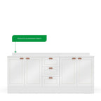 Cozinha Compacta Pérola Yescasa 2 Peças Balcão 2 Gavetas 3 Portas Branco 200x93,7x52cm