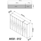 Guarda-Roupa Modulado Reflecta Innova 8 Portas 341,4cm x 240cm Mod 012 100% MDF Bege/Off White