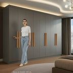 Guarda-Roupa Casal 8 Portas 4 Gavetas Paris Espresso Móveis Cinza/Ônix