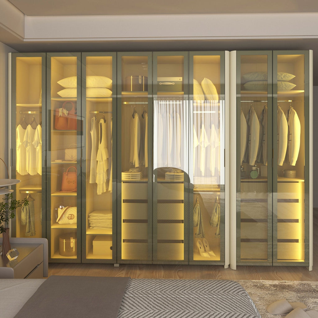 Guarda-Roupa Modulado Reflecta Innova 8 Portas 341,4cm x 240cm Mod 012 100% MDF Bege/Off White