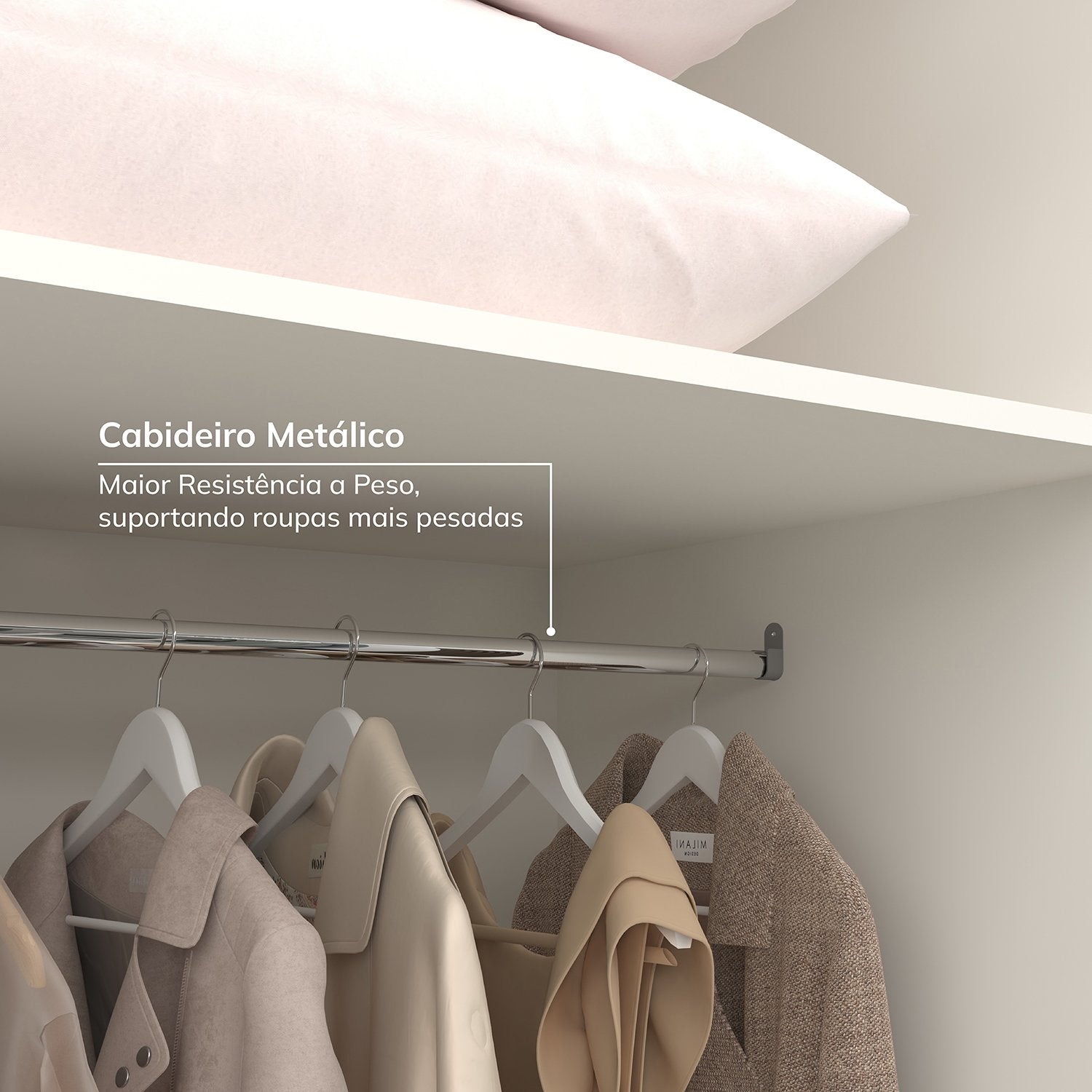 Guarda-Roupa Casal 6 Portas Carnaúba CabeCasa MadeiraOriginals 100% MDF Marrom/Off White