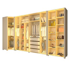 Guarda-Roupa Modulado Reflecta Innova 100% MDF Bege/Off White 339,2cm x 240cm Mod 015 Gelius Móveis