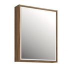 Armário Aéreo para Banheiro 1 Porta com Espelho Gael Móveis Bosi 54,9cm Nogal/Branco