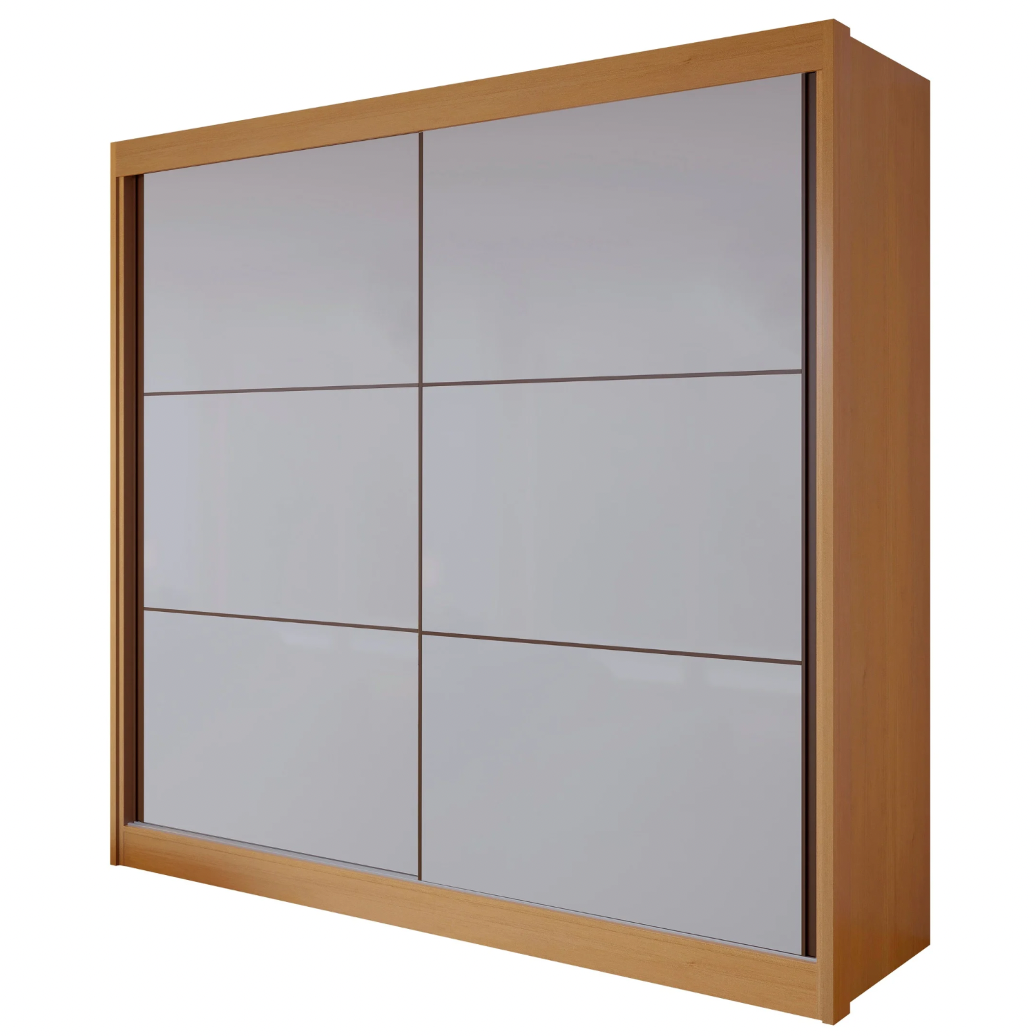 Guarda-Roupa Casal 2 Portas de Correr 6 Gavetas Hawai D Doro MDF Marrom/Cinamomo/Off White