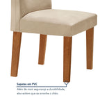 Conjunto Sala de Jantar Mesa Redonda Tampo Vidro e MDF com 6 Cadeiras Luísa Smart Plus Cel Móveis