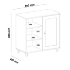 Conjunto Sala Charlotte Rack 4534 e Buffet 4535 Artely Carvalho/Menta