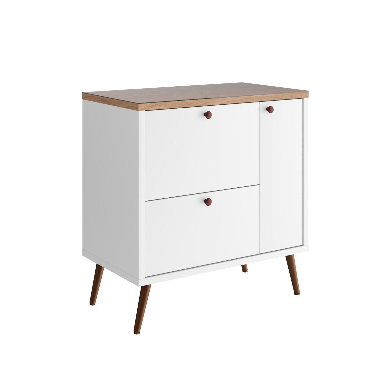 Conjunto para Banheiro Gabinete com Pés Cuba e Espelheira Madri Móveis Bosi 80cm Branco/Tauari