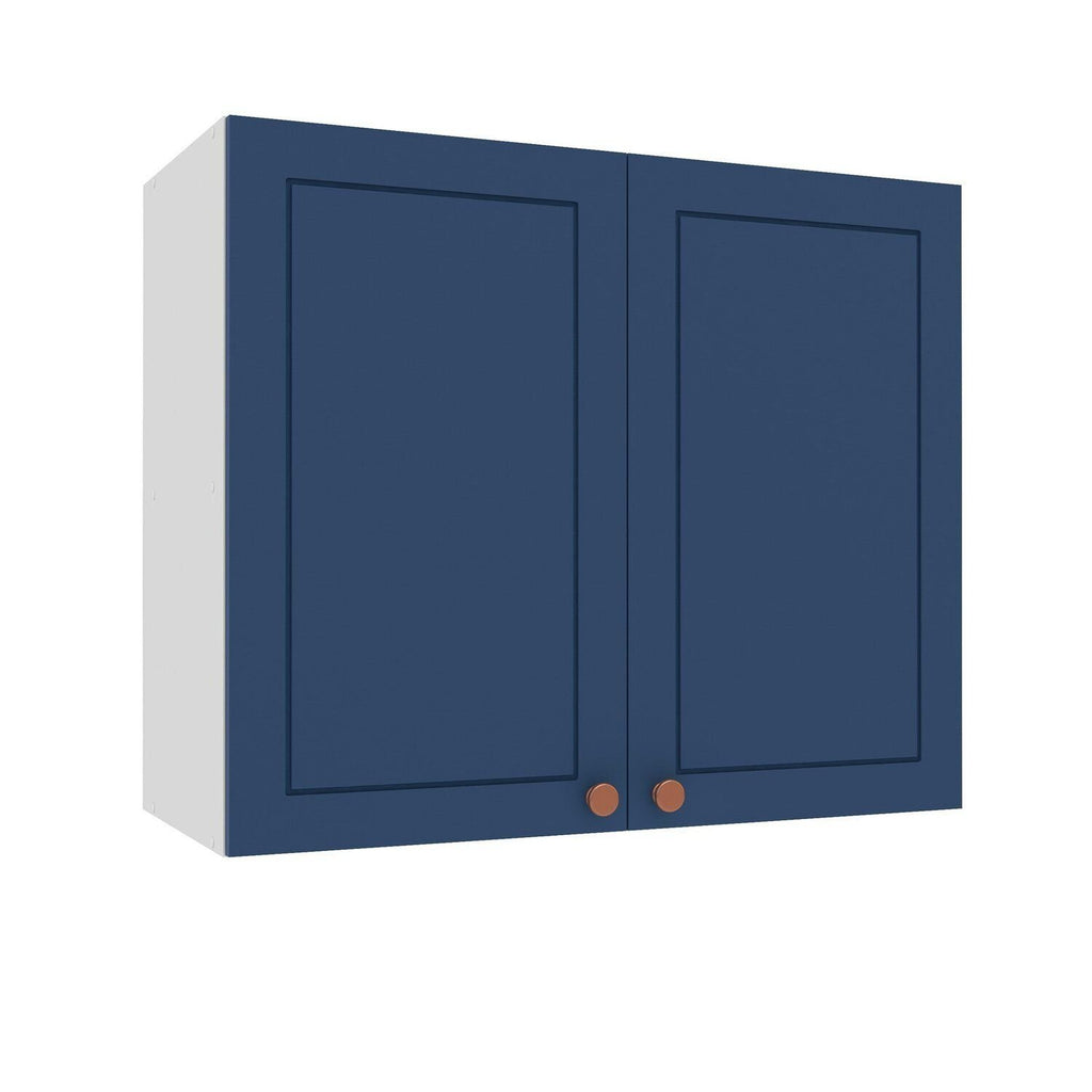 Armário Aéreo 2 Portas 80cm Pérola Yescasa Azul/Branco