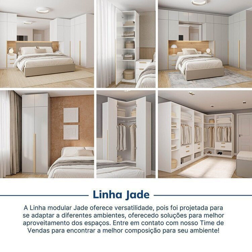 Guarda-Roupa Modulado de Canto 3 Peças 6 Portas Jade CabeCasa MadeiraOriginals