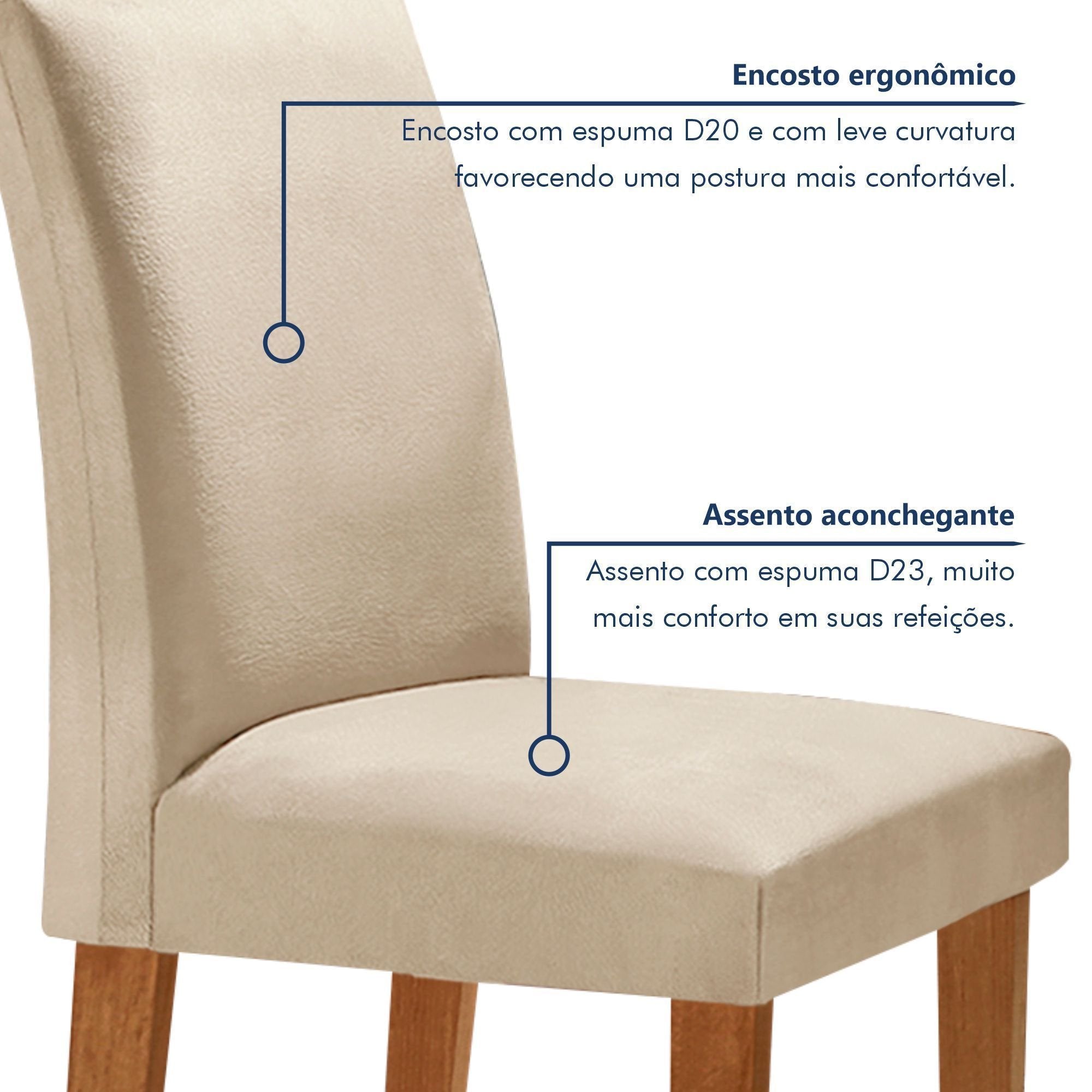 Conjunto Sala de Jantar Mesa Retangular Tampo Vidro/MDF com 8 Cadeiras Luísa Smart Plus Cel Móveis