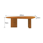Conjunto Mesa de Jantar Orgânica 200cm com Cadeiras Estofadas Gaia Yescasa Bege/Freijó