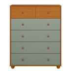 Cômoda 6 Gavetas Vittoria Albatroz Móveis 110x90x41 cm Marrom/Cinamomo/Sálvia