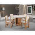 Conjunto Sala de Jantar Mesa Redonda com 4 Cadeiras Jady e Sol Viero Bege/Mel/Blonde