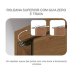 Guarda-Roupa Casal 3 Portas de Correr 6 Gavetas Soberano Novo Horizonte 100% MDF Marrom/Cumaru Fendi