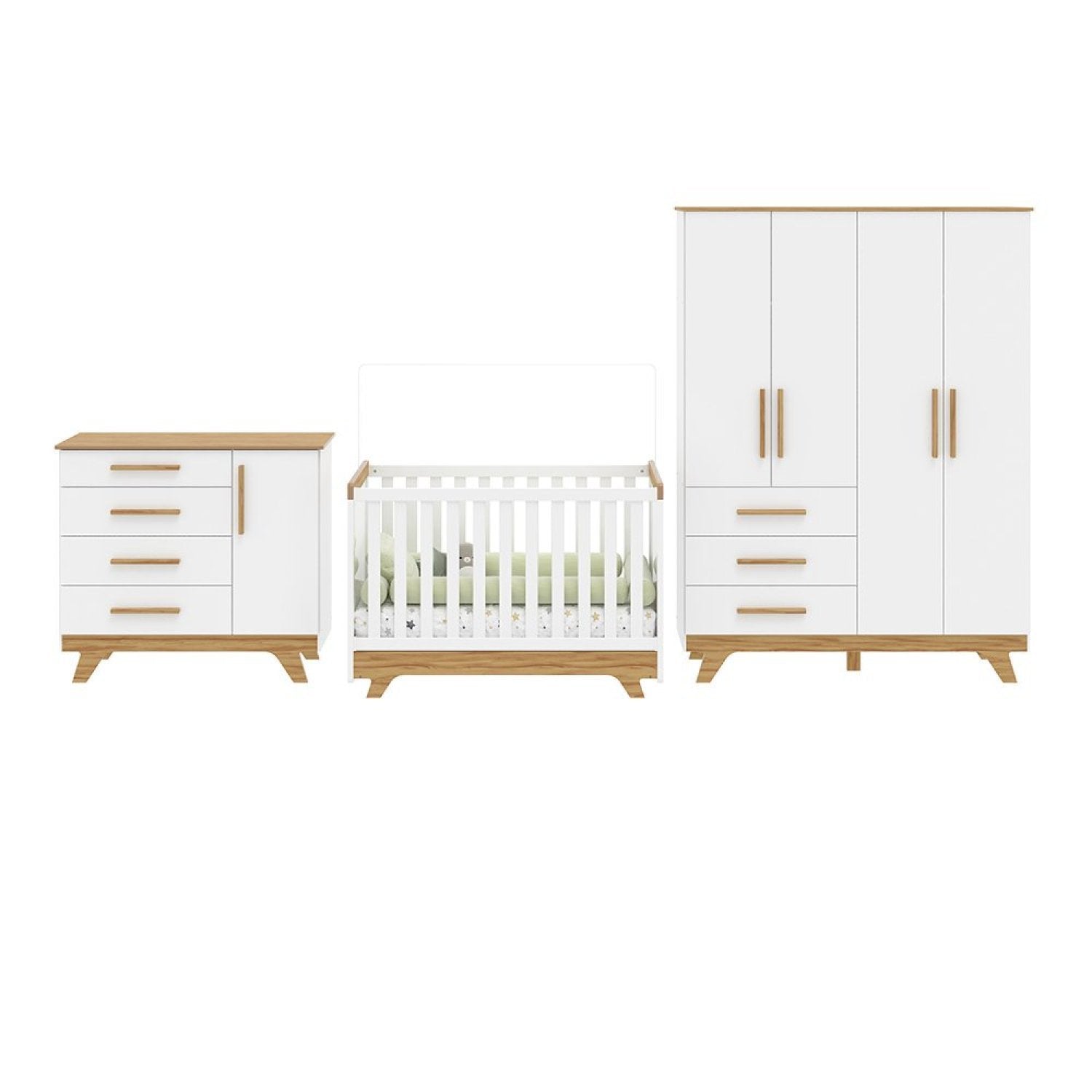 Quarto de Bebê Completo Jolie Retrô 100% MDF Yescasa