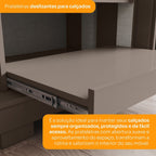 Guarda-Roupa Casal Henn Dream 2 Portas Deslizantes com Espelho 100% MDF Off White/Avelã