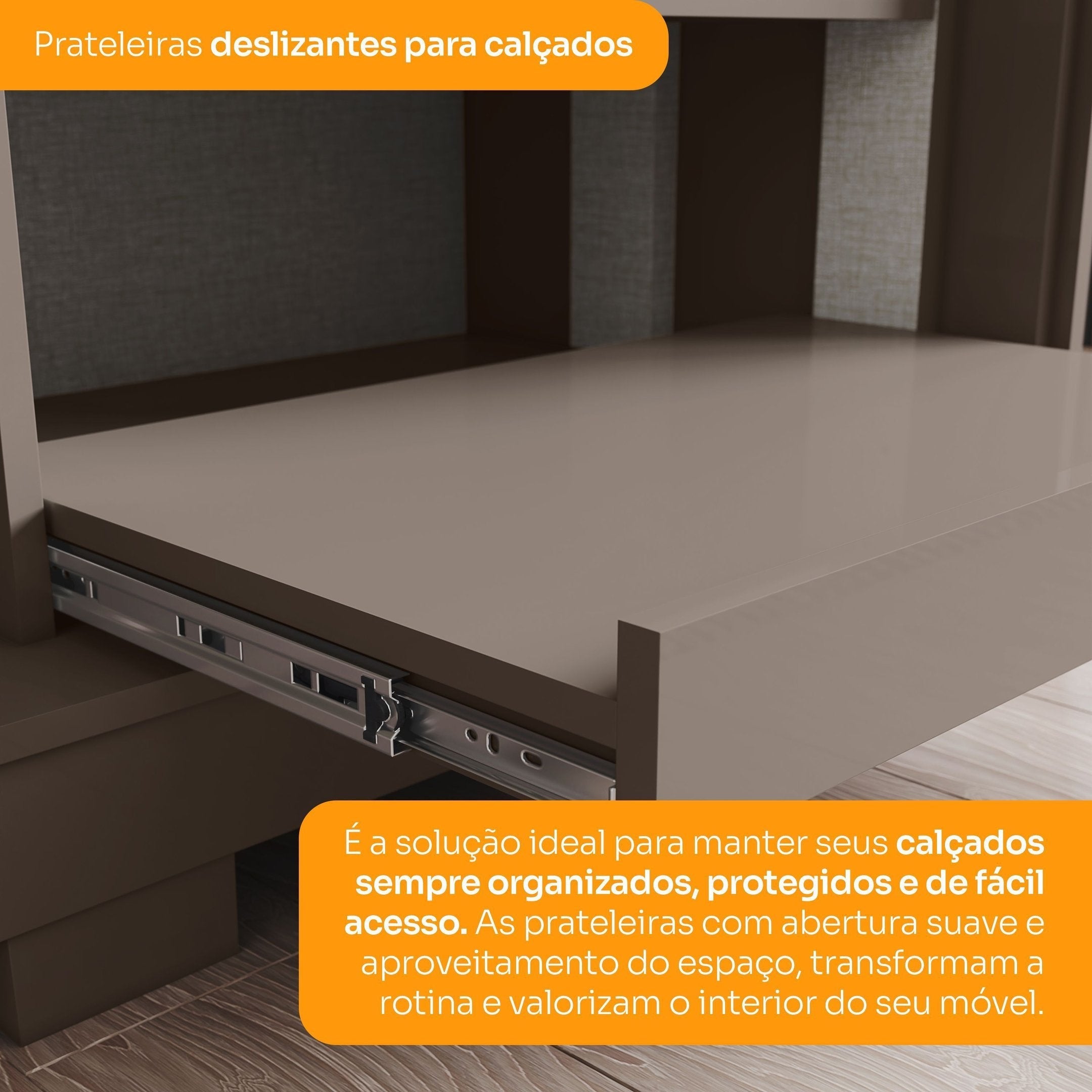 Guarda-Roupa Casal Henn Dream 2 Portas Deslizantes com Espelho 100% MDF Off White/Avelã
