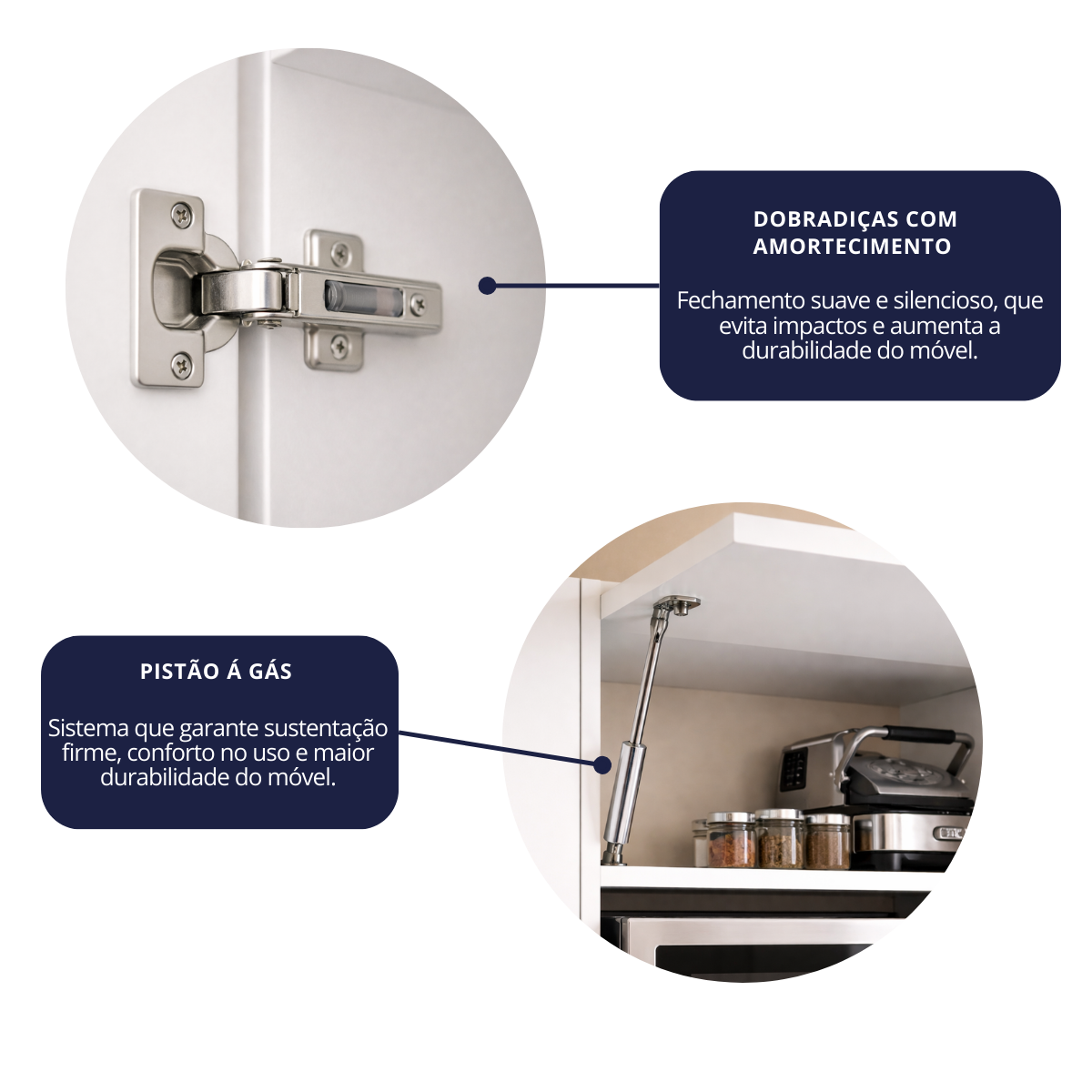 Armário Aéreo para Cozinha 2 Portas 120cm Branco MDF Rafaro