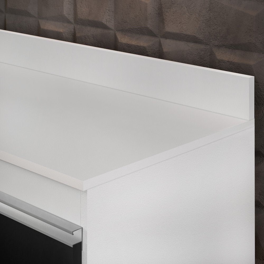 Balcão Gabinete Cozinha 180cm com Tampo Dallas Branco Lumil Móveis