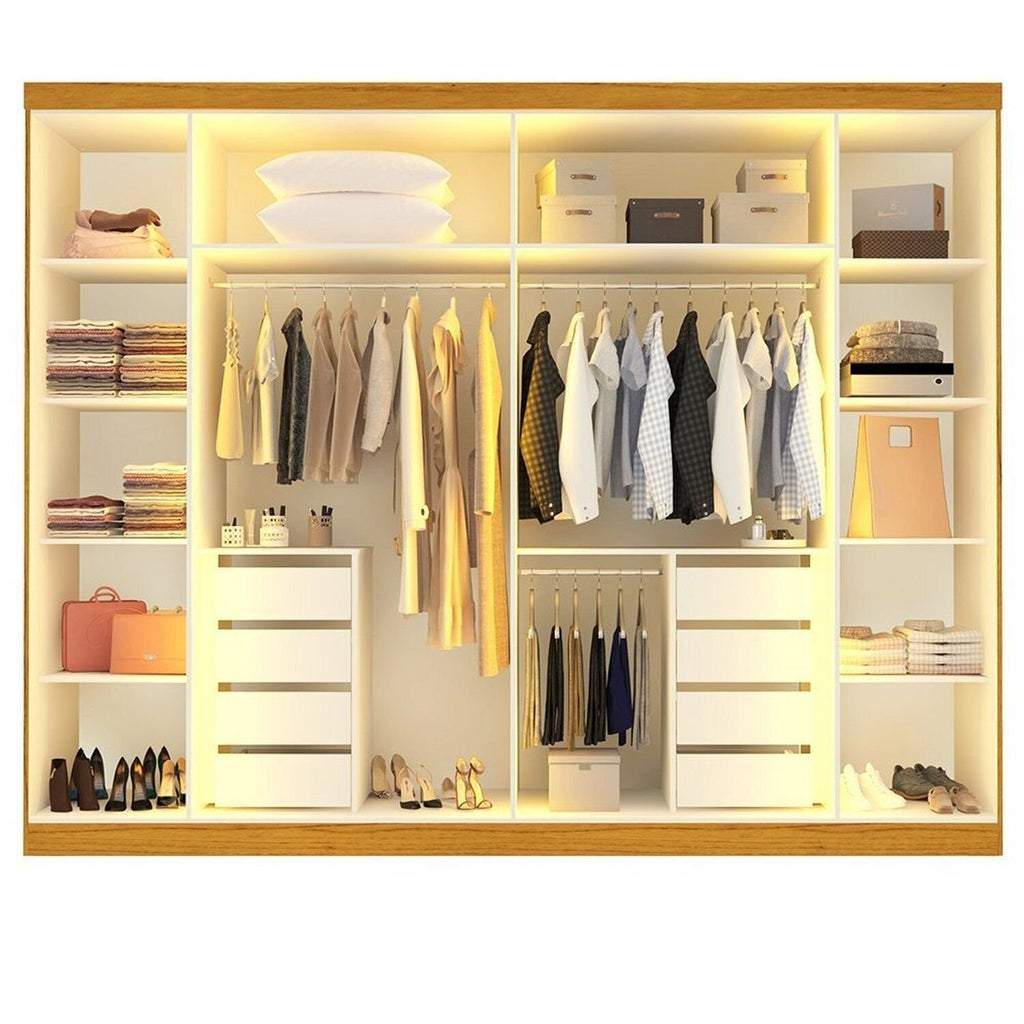 Guarda-Roupa Casal 6 Portas 8 Gavetas Reflecta Cumaru Yescasa 100% MDF Marrom/Marrom
