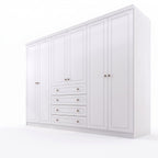 Guarda-Roupa Casal 6 Portas 4 Gavetas Nova York Espresso Móveis Branco